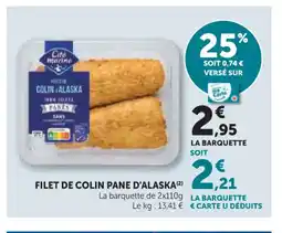 Super U Filet de colin pane d'alaska offre