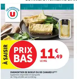 Super U U Parmentier de boeuf ou de canard offre