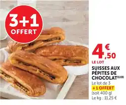 Super U Suisses aux pépites de chocolat offre