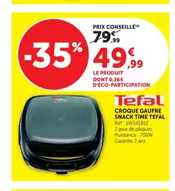 Super U TEFAL Croque gaufre snack time offre