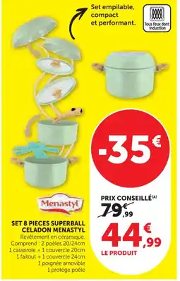 Super U MENASTYL Set 8 pieces superball celadon offre
