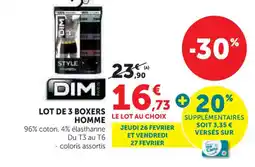 Super U DIM Lot de 3 boxers homme offre