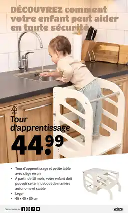 Wibra Tour d'apprentissage offre