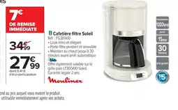 Carrefour MOULINEX Cafetière filtre Soleil offre