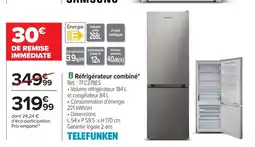 Carrefour TELEFUNKEN Réfrigérateur combiné offre