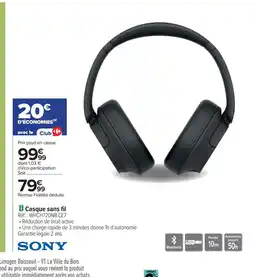Carrefour SONY Casque sans fil offre