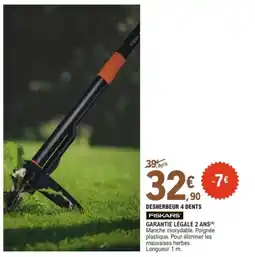E.Leclerc Jardi FISKARS Desherbeur 4 dents offre