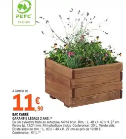 E.Leclerc Jardi Bac carré offre
