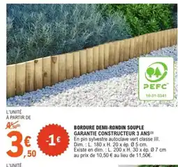 E.Leclerc Jardi Bordure demi-rondin souple offre