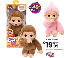 JouéClub Little live pets - mon mini bébé singe offre