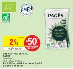 Intermarché THÉ VERT BIO SENCHA offre