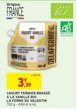 Intermarché YAOURT FERMIER BRASSÉ À LA VANILLE BIO offre
