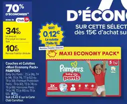 Carrefour Market Couches et culottes maxi economy pack pampers offre