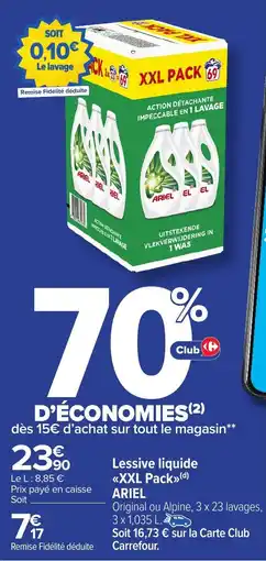 Carrefour Market Lessive liquide xxl pack ariel offre
