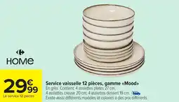 Carrefour Market Service vaisselle 12 pièces gamme mood offre
