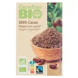 Carrefour Carrefour bio cacao en poudre 100% offre