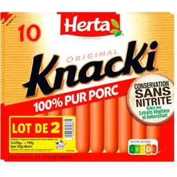 Carrefour Herta knacki 100% pur porc lot de 2 offre