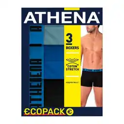 Carrefour Athena boxers homme basic color offre