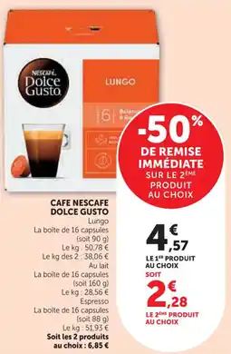 Hyper U Cafe nescafe dolce gusto offre