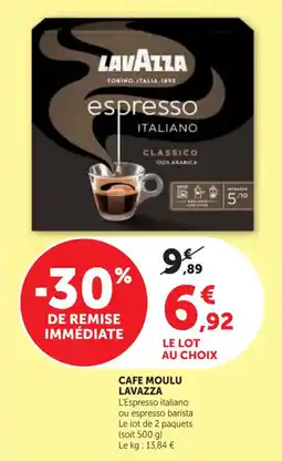 Hyper U Cafe moulu lavazza offre