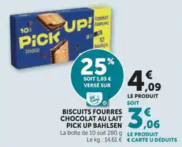 Hyper U Biscuits fourres chocolat au lait pick up bahlsen offre