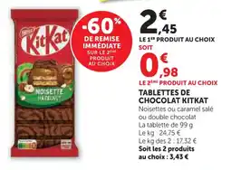 Hyper U Tablettes de chocolat kitkat offre