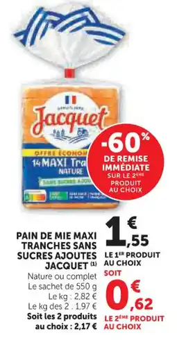 Hyper U Pain de mie maxi tranches sans sucres ajoutes offre