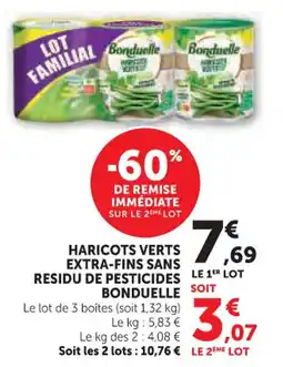 Hyper U Haricots verts extra-fins sans residu de pesticides bonduelle offre