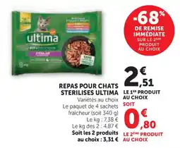 Hyper U Repas pour chats sterilises ultima offre