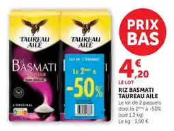 Hyper U Riz basmati taureau aile offre