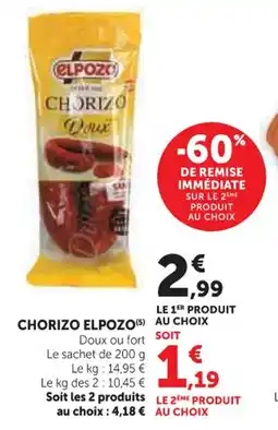Hyper U Chorizo elpozo offre