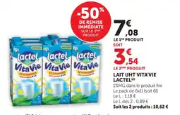 Hyper U Lait uht vita'vie lactel offre