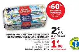 Hyper U Beurre aux cristaux de sel de mer de noirmoutier grand fermage offre