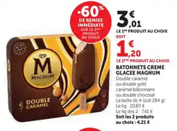 Hyper U Batonnets creme glacee magnum offre