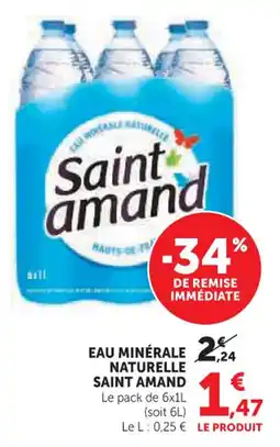 Hyper U Eau minérale naturelle saint amand offre