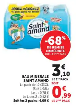 Hyper U Eau minerale saint amand offre