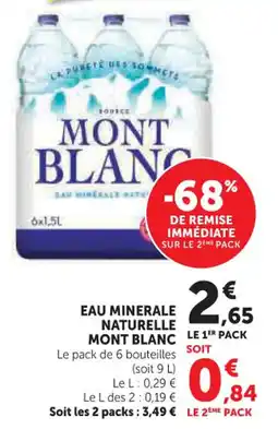 Hyper U Eau minerale naturelle mont blanc offre