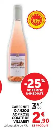 Hyper U Cabernet d'anjou aop rose comte de villarey offre
