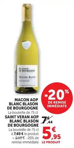 Hyper U Macon aop blanc blason de bourgogne offre