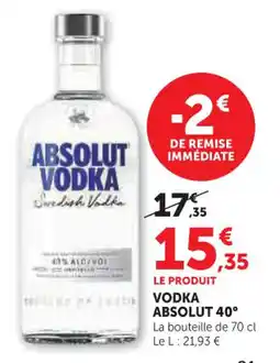 Hyper U Vodka absolut 40° offre