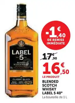 Hyper U Blended scotch whisky label 5.40° offre