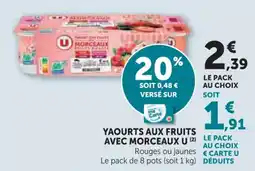 Hyper U Yaourts aux fruits avec morceaux u offre