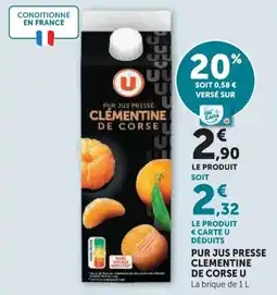 Hyper U Pur jus presse clementine de corse u offre