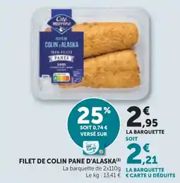 Hyper U Filet de colin pane d'alaska offre