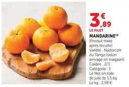 Hyper U Mandarine offre