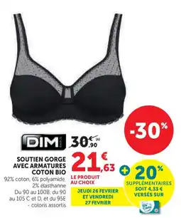 Hyper U Dim soutien gorge avec armatures coton bio offre