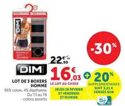 Hyper U Dim lot de 3 boxers homme offre