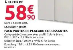 Mr Bricolage Pack portes de placard coulissantes offre