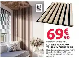 Mr Bricolage Lot de 2 panneaux tasseaux chêne clair offre