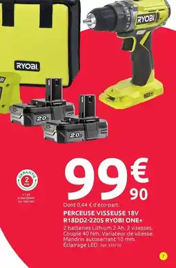 Mr Bricolage Ryobi - perceuse visseuse 18v r180d220s rfqb18n one+ offre